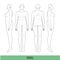 Set of XXXL Women Fashion template 9 nine head size Croquis over size Lady model Curvy body figure front, side back view