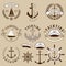 Set of the yachting labels and design elements
