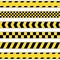 Set of yellow Barrier Tapes