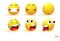 Set of yellow emotions. Emoji.