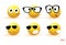 Set of yellow emotions. Emoji.