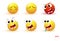 Set of yellow emotions. Emoji.