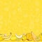 Set of yellow fruits and vegetables on light yellow background