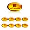 Set of yellow gelatin capsule vitamin b