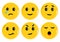 Set of yellow smileys. Vector illustration