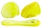 Set of yellow transparent slimes for kids, popular funny toy isolated