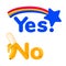 Set of yes and no from stylized words. use as stickers, emoticons, emotions for Internet resources and social networks