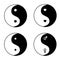 Set of ying yang symbols
