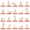 set of yoga asanas. Vector illustration decorative design