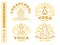 Set yoga logos - vector illustration, emblem on white background