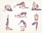Set of yoga and pilates poses