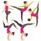 Set of young woman practicing yoga stretching fitness, rhytmic gymnastic for Infographic