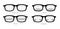 Set of Zones of vision in progressive lenses Fields of view Eye frame glasses diagram fashion accessory illustration