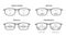 Set of Zones of vision in progressive lenses Fields of view Eye frame glasses diagram fashion accessory medical