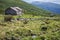 Seter mountain farm landscape along Aurlandsfjellet scenic route near Kvignadal, Norway