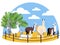 Seth, animals lama. Farming. In minimalist style Cartoon flat Vector