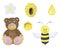 Seth bear bee honey beehive watercolor childish illustration card design scrapbooking stickers stickers poster congratulations inv