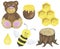 Seth bear bee honey beehive watercolor childish illustration card design scrapbooking stickers stickers poster congratulations inv