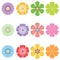 Seth colorful flowers. Vector illustration