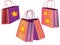 Seth gift bags. Set of autumn shopping bags.