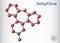 Setiptiline molecule. It is tetracyclic antidepressant TeCA. Structural chemical formula and molecule model. Sheet of paper in a