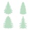 Setof Silhouettes of fir-trees in vector format.Vector illustration. Christmas trees