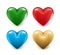 Sets of 3D Colorful Mesh Hearts