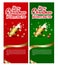 Sets of Christmas party banner with beer in glass