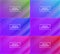 sets of green, blue, pink, red and purple gradient abstract background with diagonal shining and frame