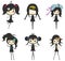 Sets of Little Girl Gang, create by vector