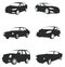 Sets of silhouette cars, create by