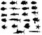 Sets of silhouette Fishes 4 (vector)
