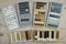 sets of wax pencil for restoring furniture and wood surfaces top view, restoration tools