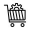 Setting cart vector thin line icon