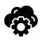 Setting cloud vector glyph flat icon