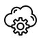 Setting cloud vector thin line icon