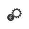 setting, gear, euro, business icon. Element of business icon for mobile concept and web apps. Glyph setting, gear, euro, business