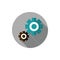 Setting gears work business strategy icon block shadow