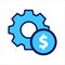 Setting icon. setting with money symbol. Concept of financial adjustment. Vector illustration, vector icon concept.