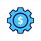 Setting icon. setting with money symbol. Concept of financial adjustment. Vector illustration, vector icon concept.