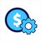 Setting icon. setting with money symbol. Concept of financial adjustment. Vector illustration, vector icon concept.