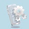 Setting icon vector, Tools, Cogs, Gears Sign Isolated in front of smartphone. Help options account concept. vector illustration ic