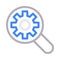 Setting magnifier vector color line icon