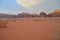 Setting sun paints the mountain tops, Wadi Rum, Jordan