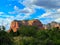 Setting sun on Sedona red cliffs