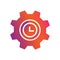 Setting time button vector icon