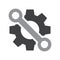 Setting tools icon. Black and gray objects. Vector