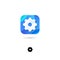 Setting, UI icon. Setting, gear emblem. Cogwheel pictogram. System, preferences icon.