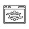 Setting, webpage outline icon. Line art vector