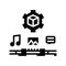 settings of audio, image and test ugc glyph icon vector illustration